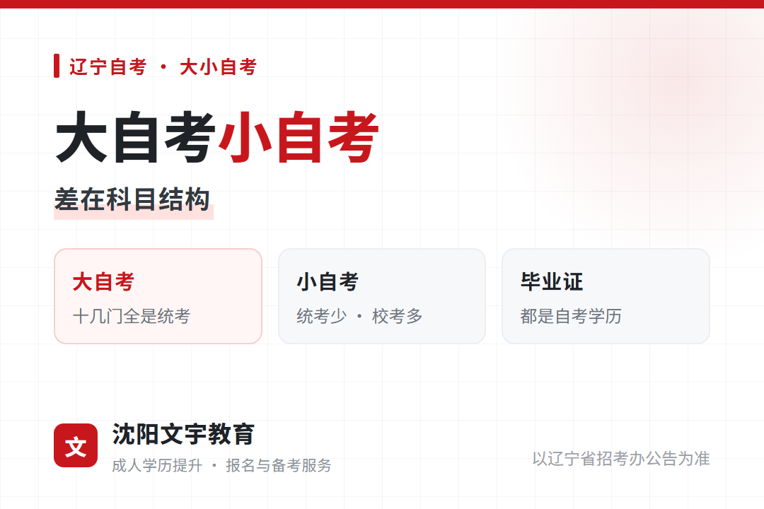 小自考和大自考有什么区别,辽宁考生怎么选
